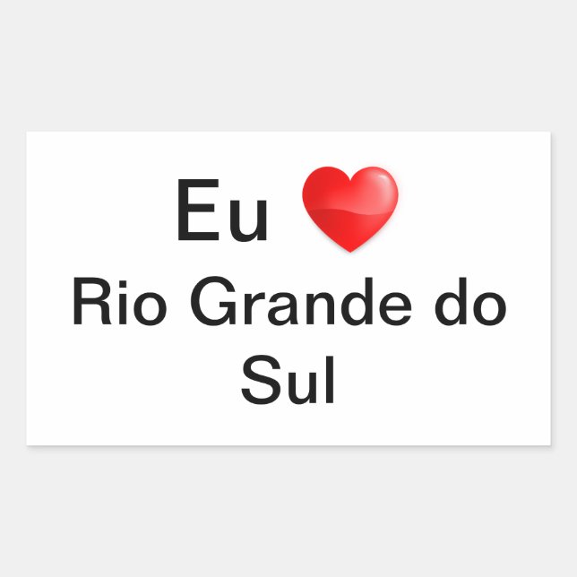 Retangular Adesivo eu amo Rio Grande do Sul (Frente)