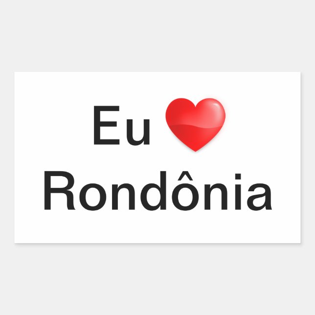 Retangular Adesivo eu amo Rondônia (Frente)