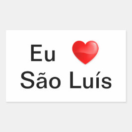Retangular Adesivo Eu amo São Luís