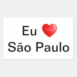 Retangular Adesivo eu amo São Paulo