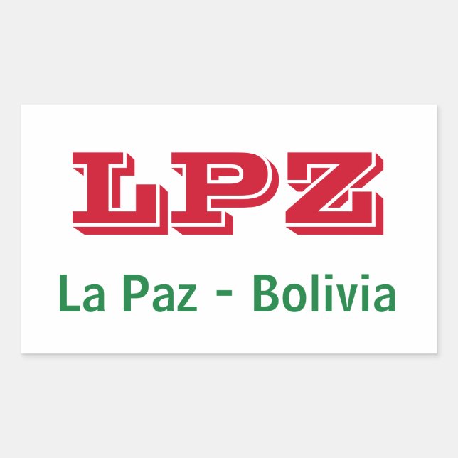 Retangular Adesivo La Paz Bolivia (Frente)