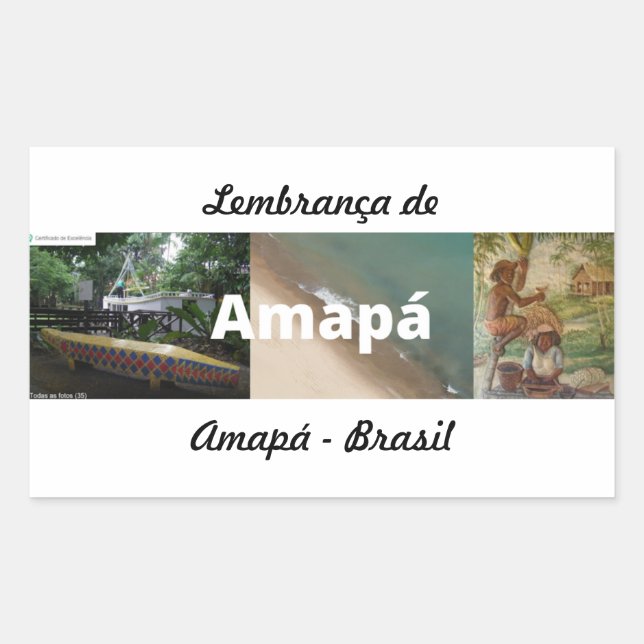 Retangular Adesivo lembrança de Amapá (Frente)
