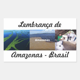 Retangular Adesivo lembrança de Amazonas