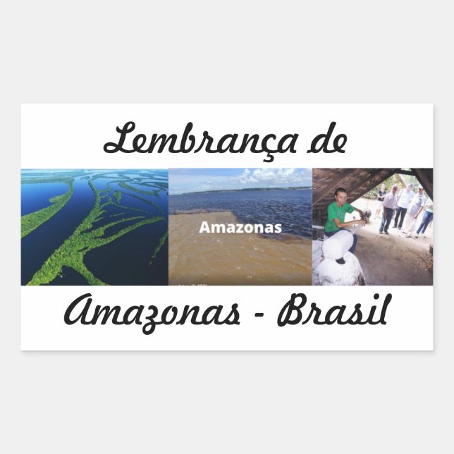 Retangular Adesivo lembrança de Amazonas (Frente)