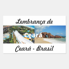 Retangular Adesivo lembrança de Ceará