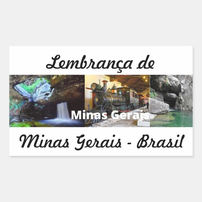 Retangular Adesivo lembrança de Minas Gerais (Frente)