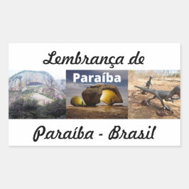 Retangular Adesivo lembrança de Paraíba