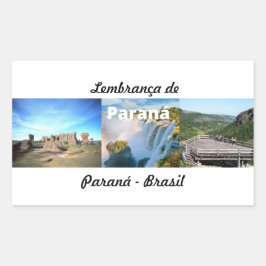 Retangular Adesivo lembrança de Paraná Brasil