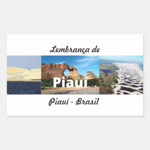 Retangular Adesivo lembrança de Piauí - Brasil