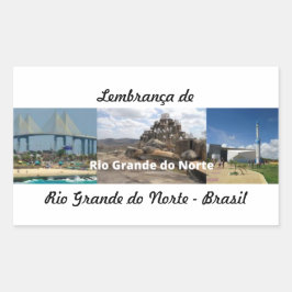 Retangular Adesivo lembrança de Rio Grando do Norte Brasil