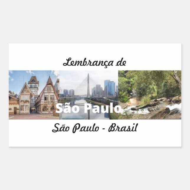 Retangular Adesivo lembrança de São Paulo Brasil (Frente)