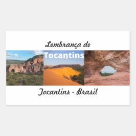 Retangular Adesivo lembrança de Tocantins Brasil