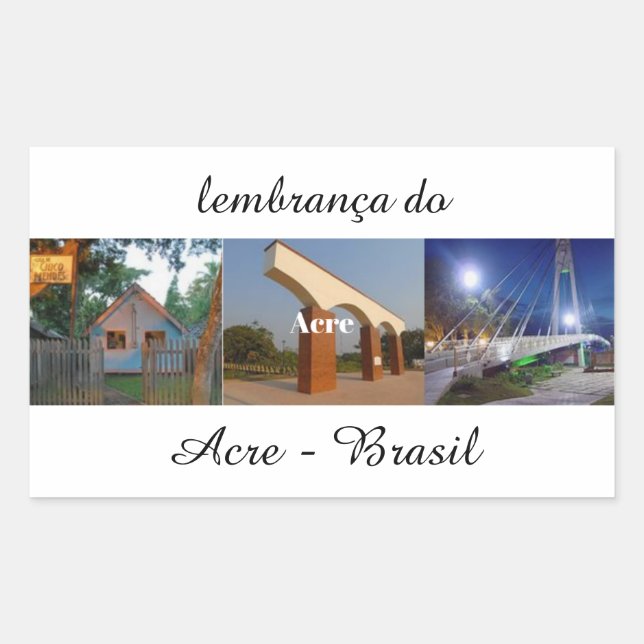 Retangular Adesivo lembrança do Acre Brasil (Frente)