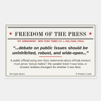Retangular Adesivo Liberdade de Imprensa – NYT v. Sullivan