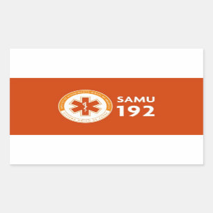 Retangular Adesivo Logomarca SAMU 192 - fundo vermelho