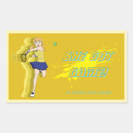 Retangular Adesivo Personalizado de Jogadora de Tênis Feminin