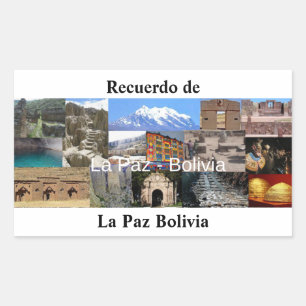 Retangular Adesivo recuerdo de La Paz Bolivia