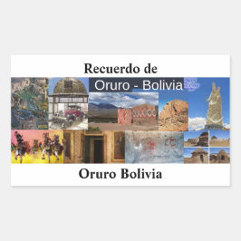 Retangular Adesivo recuerdo de Oruro Bolivia