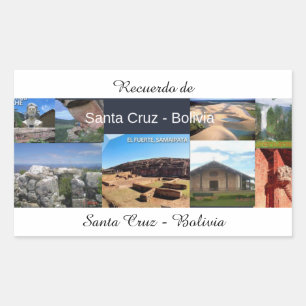 Retangular Adesivo recuerdo de Santa Cruz Bolivia