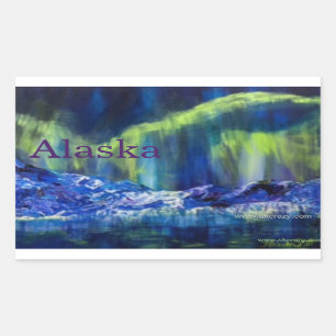 Retangular Adesivo Reflexões Glaciais do Alaska