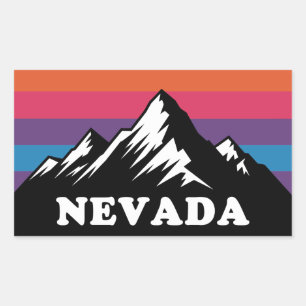 Retangular Adesivo Retro Sunset de Nevada Mountain