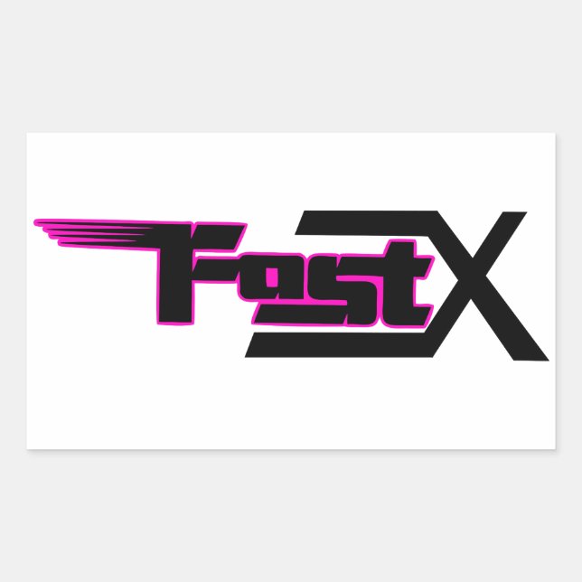 Retangular Adesivo rosa FastX (Frente)