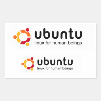 Retangular Adesivo Ubuntu - Linux for human beings