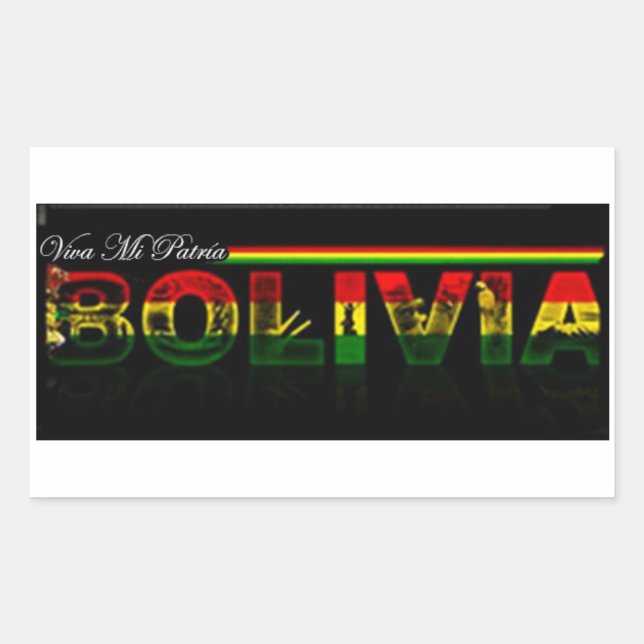 Retangular Adesivo Viva mi patria Bolivia (Frente)