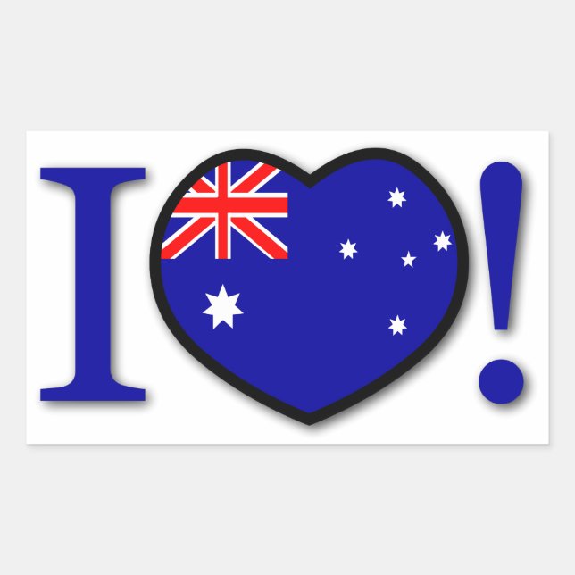 Retangular Adoro o adesivo australiano (Frente)