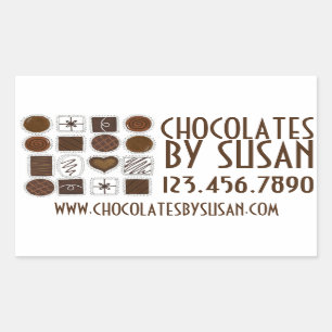 Retangular Chocolates Doces Personalizados Feitos Por Adesivo