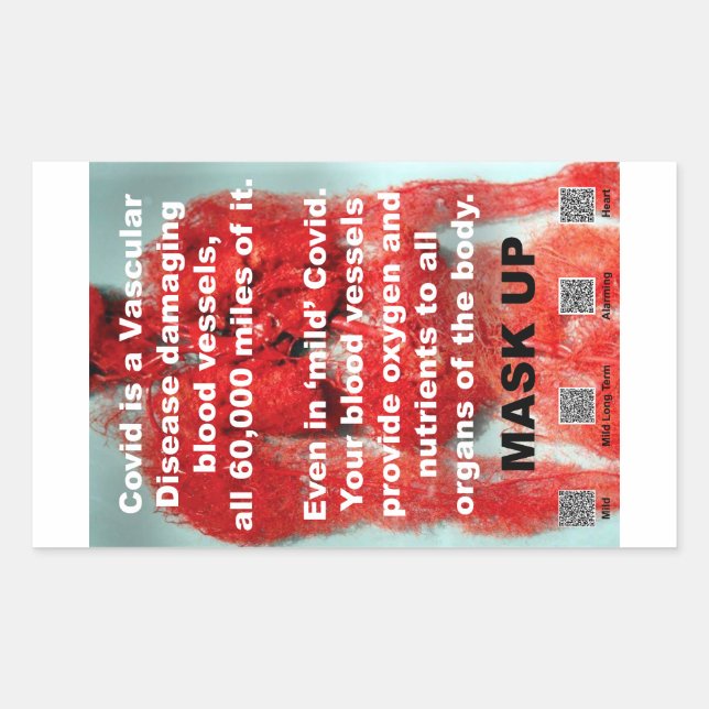 Retangular Covid é um adesivo de papel para doenças vasculare (Frente)