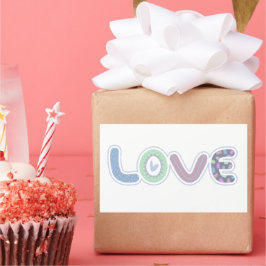 Retangular doce adesivo de amor