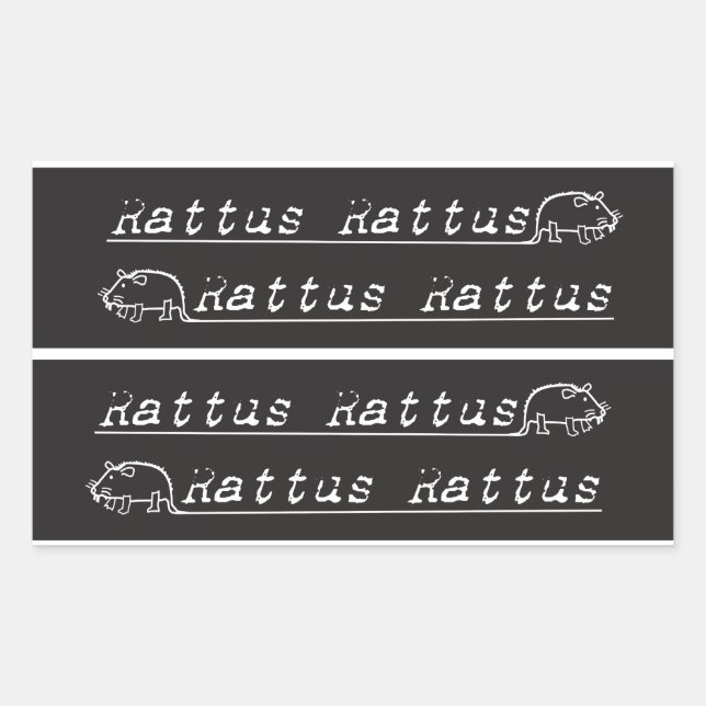 Retangular Emblema de bicicleta de rato, decal, adesivo (Frente)