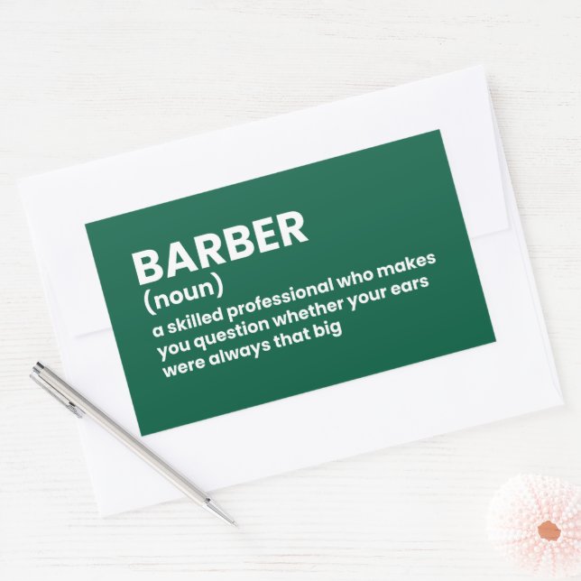 Retangular Engraçado Definição para o adesivo de barbeiro (Envelope)