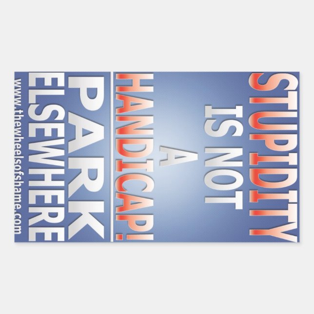 Retangular Estupidez não é um adesivo de desvantagem (Frente)