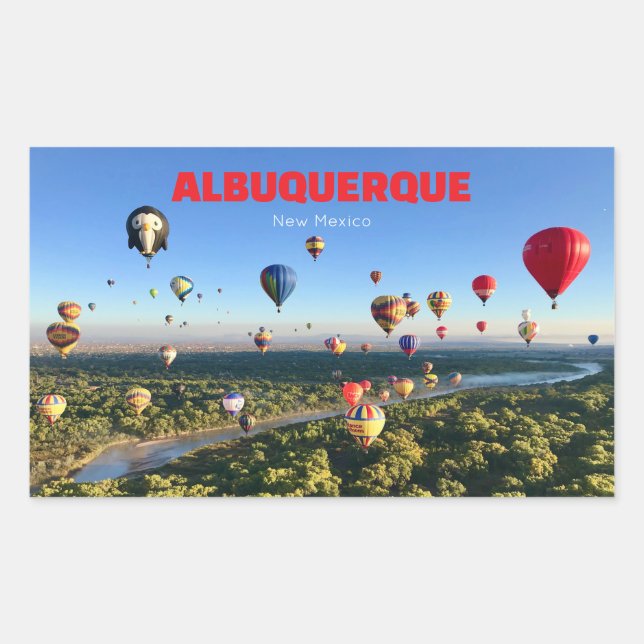 Retangular Festival de Balão de Adesivo de Albuquerque Novo M (Frente)