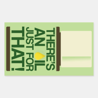 Retangular Há um adesivo de óleo