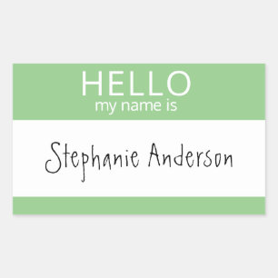 Retangular HELLO Personalizado Meu Nome É Crachá De Adesivo