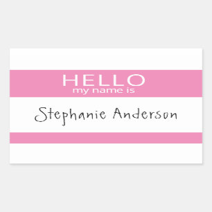 Retangular HELLO Personalizado Meu Nome É Crachá De Adesivo