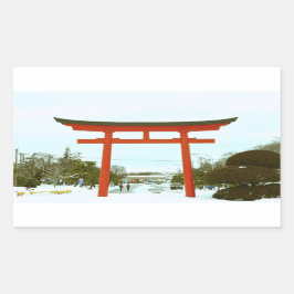 Retangular Japão no adesivo de inverno