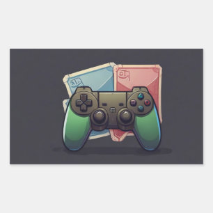 Retangular Jogo ativo: Design do adesivo do Video Joypad