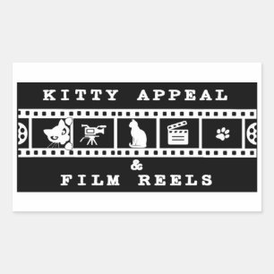 Retangular Kitty Appeal & Film Reels Adesivo Preto