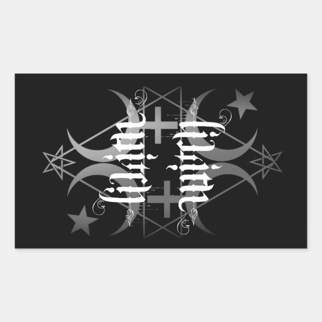 Retangular lilith bruxa, adesivo preto e branco (Frente)