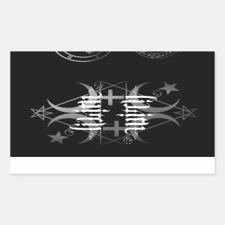 Retangular lilith bruxa, adesivo preto e branco