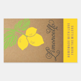 Retangular Limoncello Label, adesivo de limão de retângulo pe