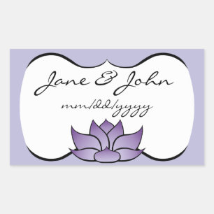 Retangular Lotus requintado com adesivo roxo
