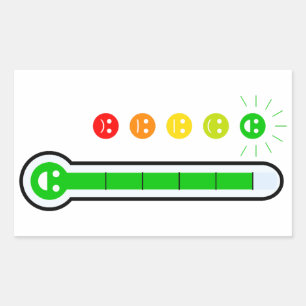 Retangular Medidor de Felicidade com Adesivo de Vinil Emoji