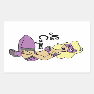 Retangular Não há adesivo com super-heroína em maiúsculas