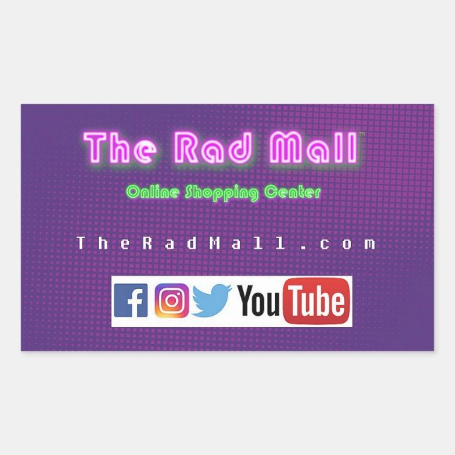 Retangular O adesivo do shopping Rad "Website" (Frente)