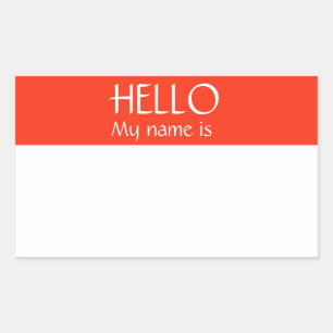 Retangular Olá Adesivo de Identificação Crachá Meu Nome é
